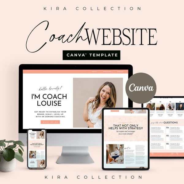 Bright Fresh canva coaching website template, Coach program sales page professionally branded and ready to use, DD-C04