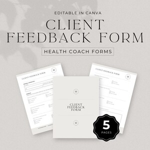 Gesundheitscoach Kunden-Feedback-Formular Vorlage Canva Coaching Bewertung Fragebogen Kundenempfehlungen Blatt Coaching-Ressourcen-Download
