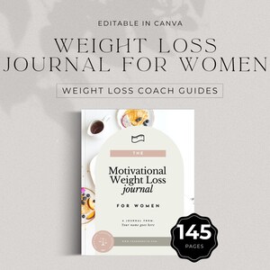 Gewichtsverlies Coach Journal voor vrouwen Bewerkbare Canva Tracking Planner Template Coaching Verantwoording werkblad Afdrukbare digitale download