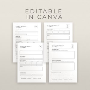 Weekly Workout Tracker Template for Health Coaches, Health Coach Fitness Planning Forms, Coaching Templates, DD-HCMIN zdjęcie 2