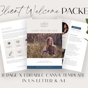 Client Welcome Packet Template Bundle Editable Canva Coaching Onboarding Ebook Mix and Match Neutrals Digital Download