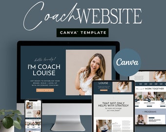 Professional modern canva coaching website template, Coach program sales page professionally branded and ready to use, DD-C03