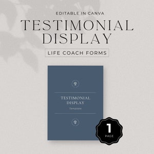 Life Coach Testimonial Display, Kunden-Feedback-Formular, Vorlage für Coaches, Website und Social Media Display, DD-LC02