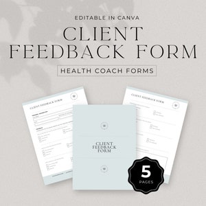 Gesundheitscoach Kunden-Feedback-Formular, Kundenfragebogen, Kundenbewertungsbogen, Service-Feedback, Testimonial-Vorlage, DD-CH02