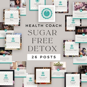 Health Coach Sugar Free Detox, Sugar Cleansing, Social Media Content, Sugar Free Recipes, Healthy Recipes, Health Content, DD-HC03
