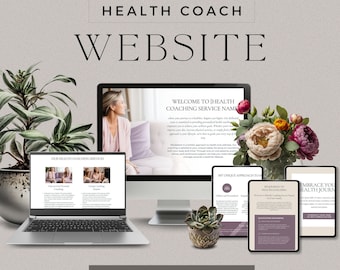 Gesundheitscoach Website, One Page Website, Gesundheitscoach, Canva Web Template, Website Vorlage, Website Design, Gesundheitscoach Vorlagen, DD-CH02