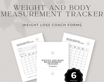 Weight and Body Measurement Tracker, Body Measurement, Weight Loss Tracker, Fitness Tracker, Measurements Tracker, Printable Form, DD-WCMIN