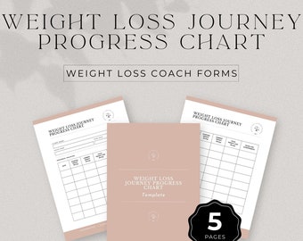 Weight Loss Journey Progress Chart for Weight Loss Coach, Templates for Coaching, Weight Loss Planner, Fitness Journey, DD-WC01