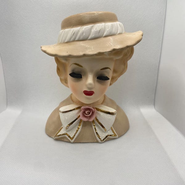 INARCO Lady Head Vase/Planter Vintage 1963