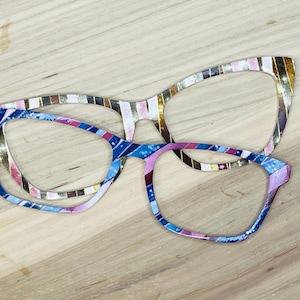 Shimmery Stripes Eyewear Toppers for Interchangeable Magnetic Glasses