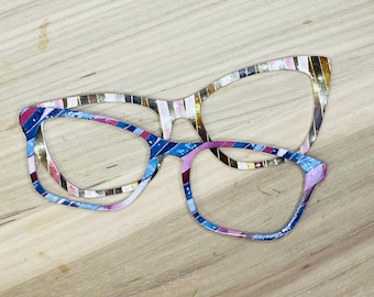 Shimmery Stripes Eyewear Toppers for Interchangeable Magnetic Glasses