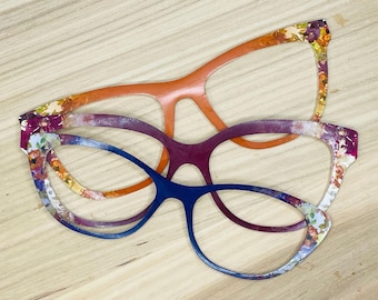 Ombre Floral  Eyewear Toppers for Interchangeable Magnetic Glasses