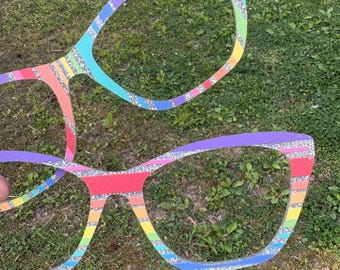 Adorno con purpurina y rayas