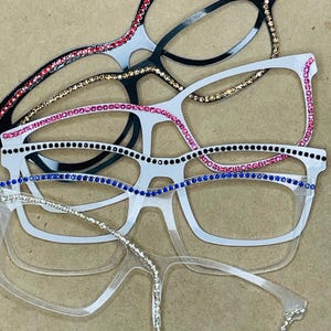 Gem Accent Acrylic Eyewear Toppers for Interchangable Glasses