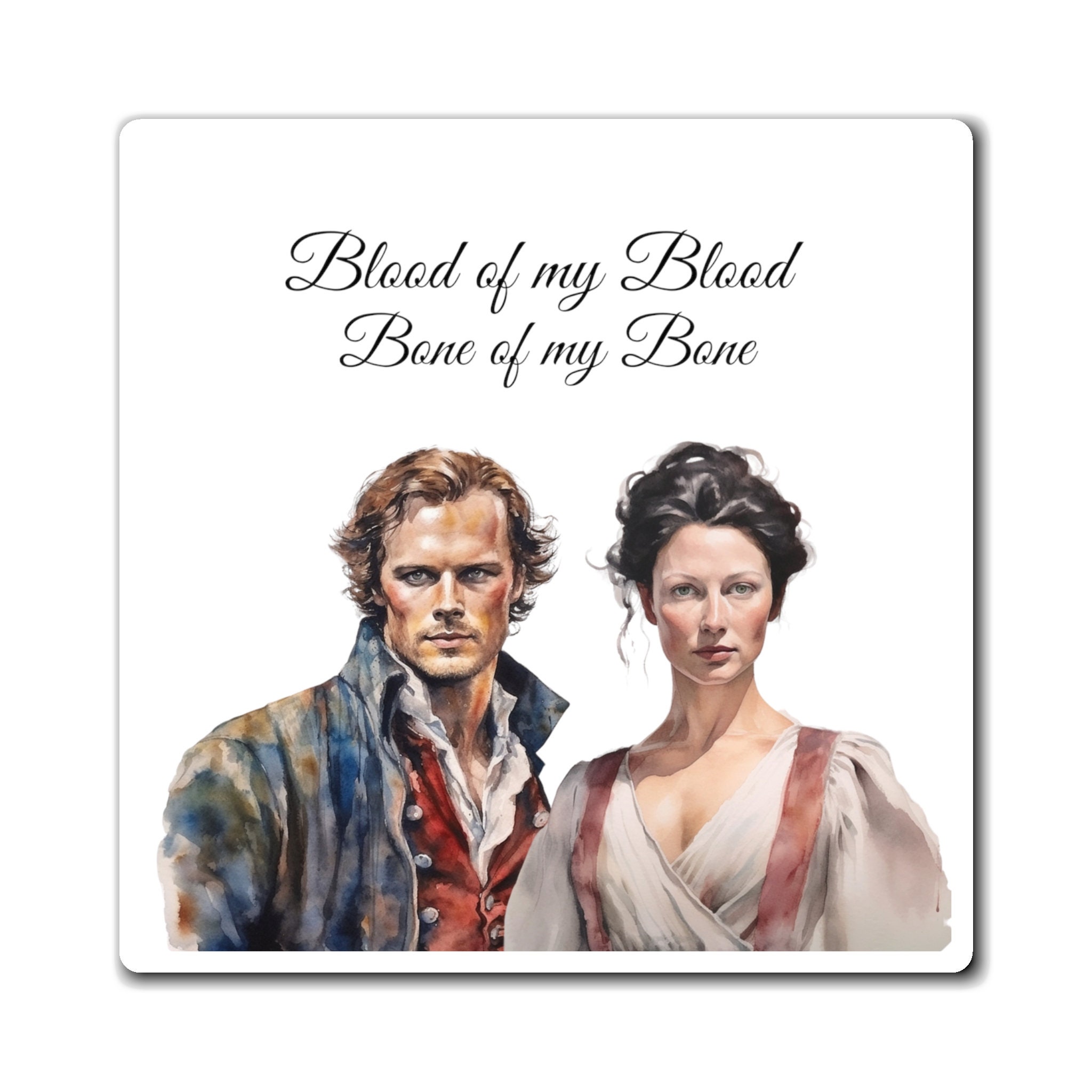 Outlander Magnet: Jamie and Claire Wedding Vows Watercolor Fan Art - Etsy