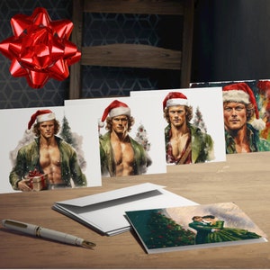 Holiday Cards Jamie and Claire Fraser, Beautiful Custom Artisan Watercolor Christmas Cards, Perfect for Series Fans