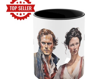 Mug en céramique Le sang de mon sang, tasse de vœux de mariage Jamie et Claire, tasse à café aquarelle, cadeau de fête des mères