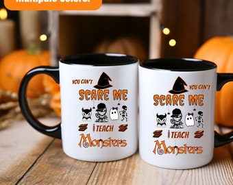 Halloween Teacher Mug, Funny Spooky Teacher Mug, Cute Fall Autumn Gift for Teacher Halloween Cup