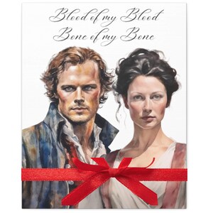 Outlander Canvas Art: Jamie and Claire Wedding Vows Watercolor Print