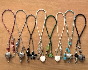 New Handcrafted Seed Small Bead Bookmarks Embellished at Both Ends With Beads and Charms Choose the Style You Love Mailed In Gift Tin
