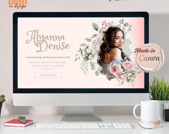 Custom Alyanna Debut Website Invitation | Designed for you | 9-page Digital Design