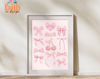 Coquette Room Decor, Coquette Wall Print, Girly Wall art, Digital Download, Trendy Y2K Poster Prints, Girly Printable Wall Art