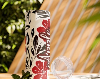 Personalized Skinny Tumbler with Straw, 20oz