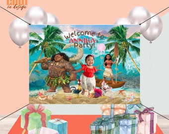 Personalized Mo@na Party Signage | Welcome Signage (4x3in size)