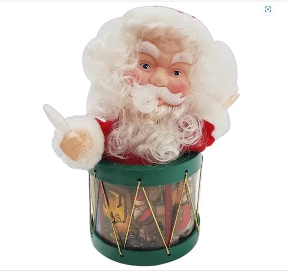 ヴィンテージサンタドラムオルゴール：アニメーションジングルベル