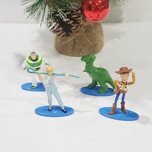 Toy Story Woody, Boo Peep, Buzz and T-Rex Christmas Tree Ornaments  Lot of 4