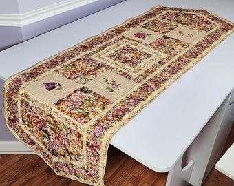 Frosted Roses EMBROIDERED TABLE RUNNER