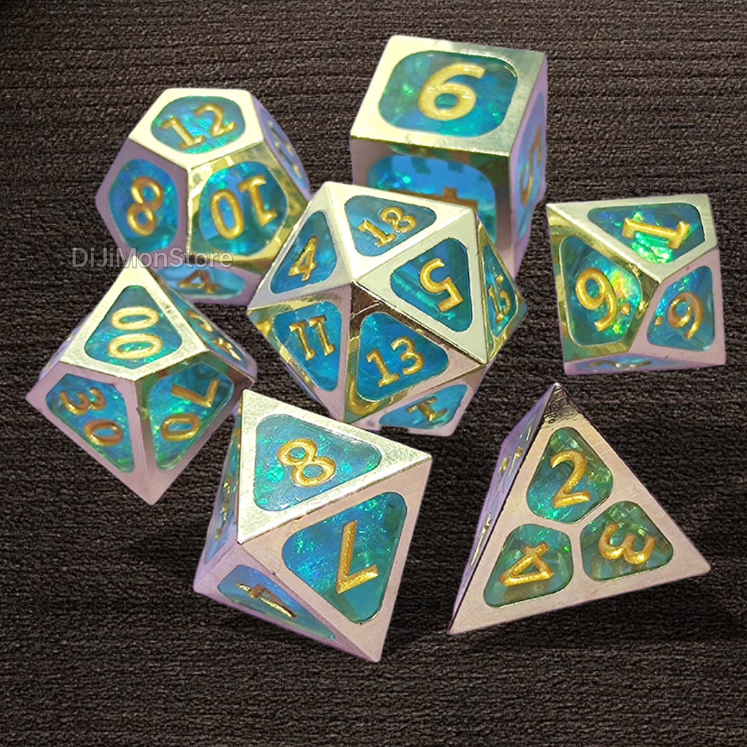 Metal Dice Set for Dungeons and Dragons Metal D&D Dice Set for Role