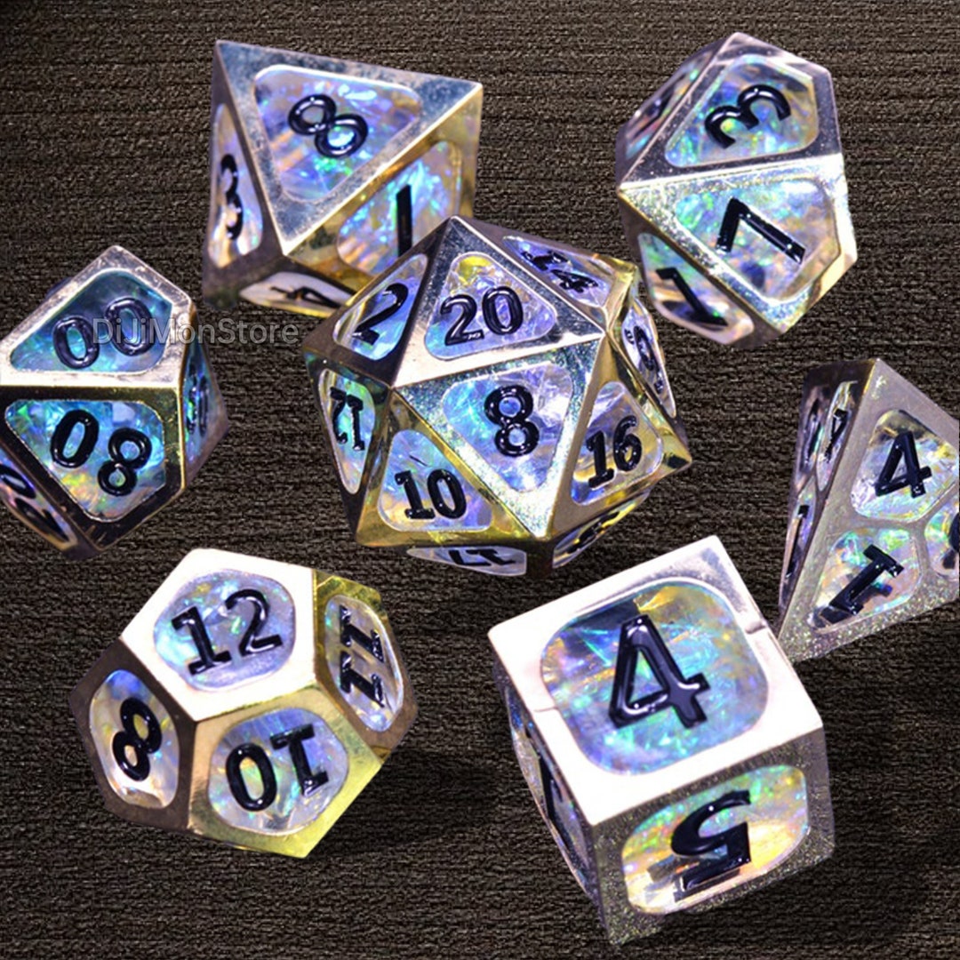 Metal Dice Set for Dungeons and Dragons Metal D&D Dice Set for Role