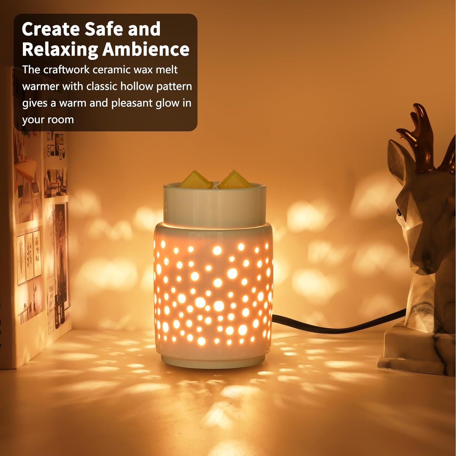 Mocosa Ceramic Wax Melt Warmer Candle Wax Warmer 3-In-1 Wax Warmer