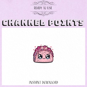 Kawaii Pink Taco Twitch Channel Point Image - Instant Download!