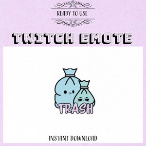 Kawaii Trash Bag Emote Set - Pastel Edition - Instant Download!
