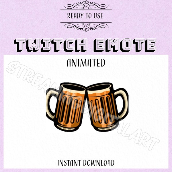 Clinking Beer Mugs Cheers Emote - Animated Twitch GIF - Celebration Toast