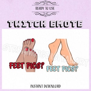 Feet Pics? - Twitch Emote Set - Funny Feet Emojis - 256x256 PNG