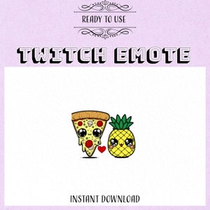 Pineapple Pizza Emote Set - 256x256 PNG for Twitch - A Slice of Adorable Sweetness!