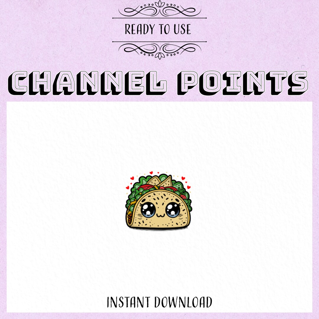 Kawaii Taco Twitch Channel Point Image - Instant Download! - Etsy