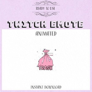 Animated Scrolling Pink Trash Bag Emote - Trashy Delight - Instant Download!