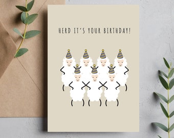 Herd it's your birthday | Funny birthday card | Friend birthday card | Birthday card for him | Birthday card for her | Cute Birthday Card