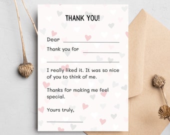 Set of Kids thank you card | Fill in the blanks | Thank you card for kids | Birthday thank you cards | Thank you cards for gifts
