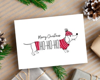 Dog Christmas Card | Merry Christmas Card | Seasonal Greetings | Happy Holidays Cards | Ho Ho Ho Greeting Card | Dog Lovers Christmas Card