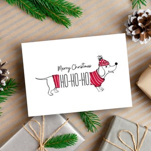 Dog Christmas Card | Merry Christmas Card | Seasonal Greetings | Happy Holidays Cards | Ho Ho Ho Greeting Card | Dog Lovers Christmas Card