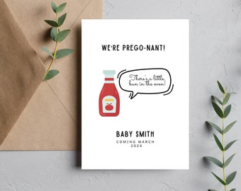Customized Pun Pregnancy Announcement Card | Funny Cards | Announce Pregnancy Card | Personalized Pregnancy Card | Baby Announcement Card