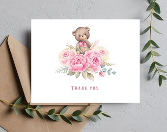 Baby Shower Thank you Cards |Set of 10/20 | Baby Thank You Cards | Baby Girl Announcement Cards | New Baby Thank You Note Card Party Favors