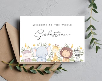 Personalized New Baby Card | New Born Baby Card | Welcome to the World Card | Neutral Baby Card | New Baby Girl Parents Card | Baby Boy Card
