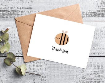 Bumblebee Baby Shower Thank You Card | Baby Thank You Note Cards | Baby Shower Cute Party Favors | Baby Neutral Thank You Greeting Cards