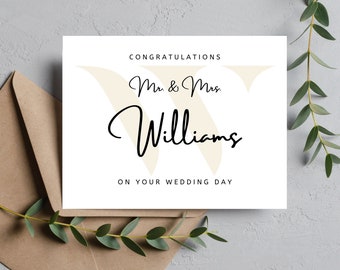 Personalized Congratulations On Your Wedding Card | Mr. & Mrs. Wedding Card | Wedding Gifts |  Cards For Newly Weds | Happy Wedding Day Card